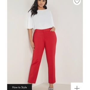 Eloquii Red Kady Fit Double-Weave Pant size 20s